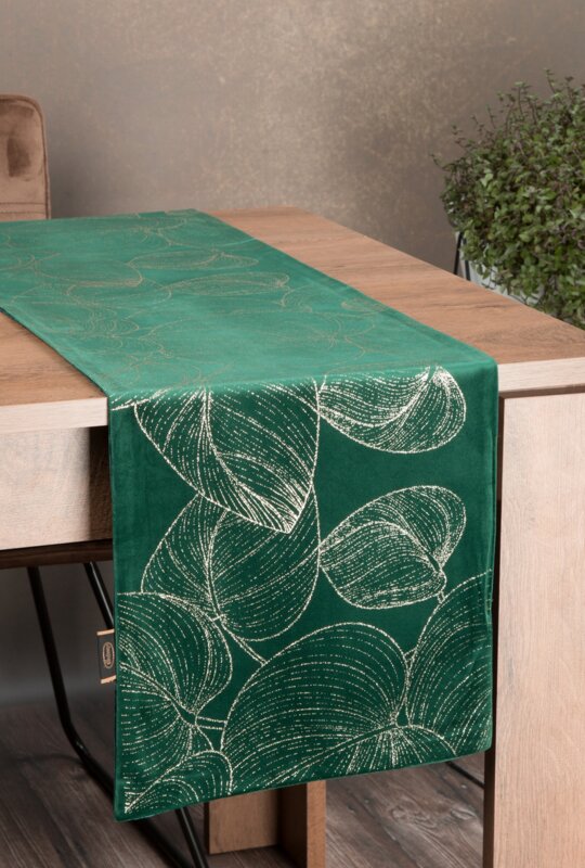 Obrus BLINK 16 ciemnozielony 35 X 180 cm – z ozdobnym nadrukiem