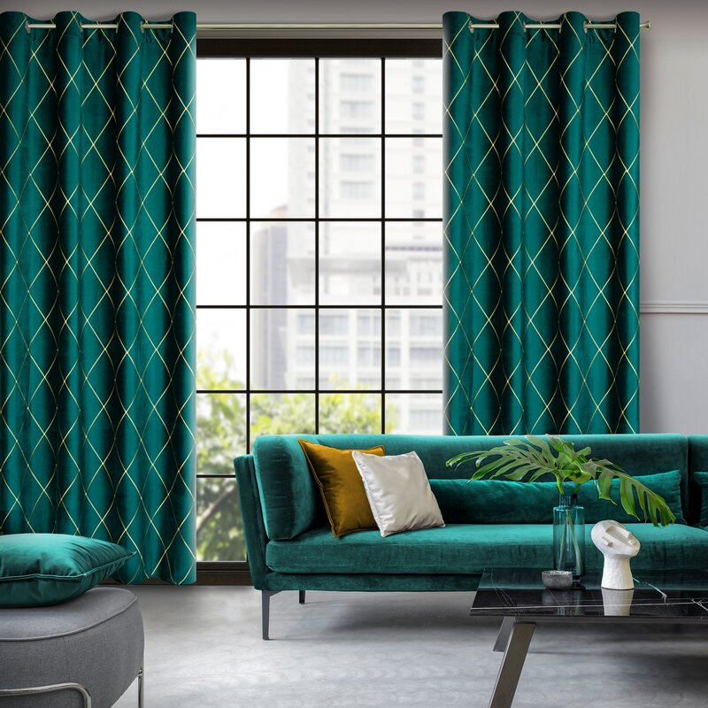 Zasłona welwetowa Pierre Cardin Margo turkusowa 140 X 250 CM – miękka i przytulna