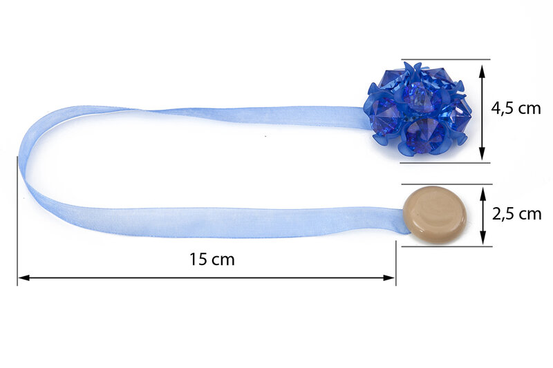 Upinacz dekoracyjny z magnesem granatowy 15 cm – doda elegancji oknom