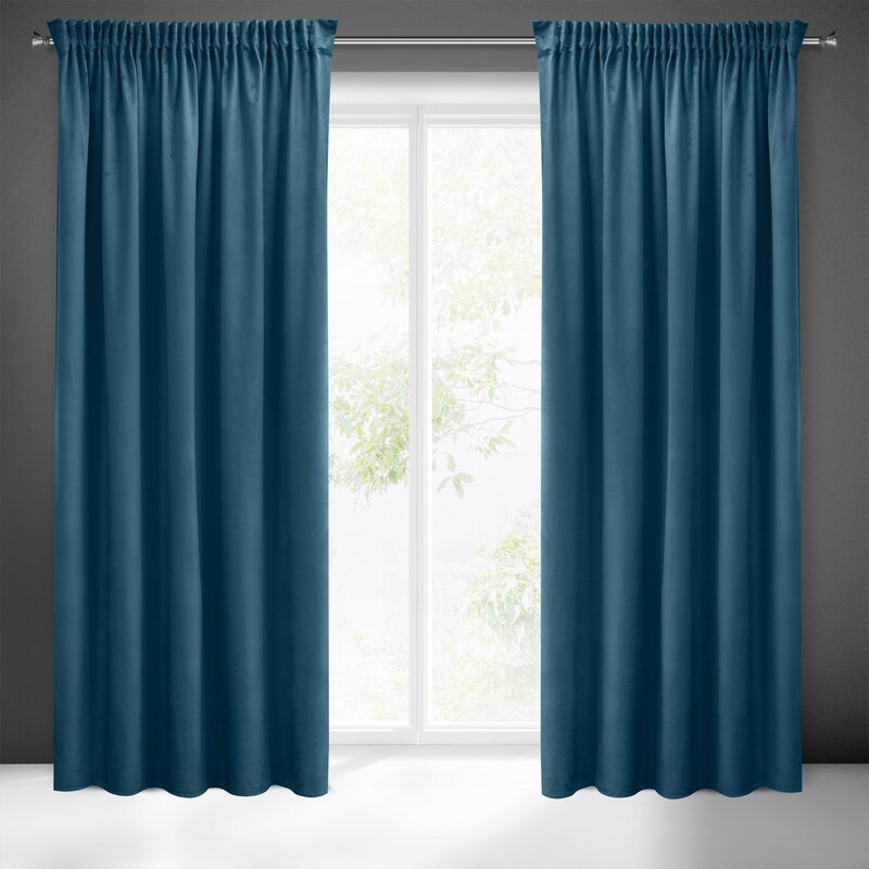 Zasłona gotowa Sibel granatowa 140 x 270 cm – zaciemniająca wnętrze