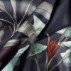 Zasłona gotowa NIKOL grafitowa 140 X 270 cm – z welwetu, botaniczny wzór