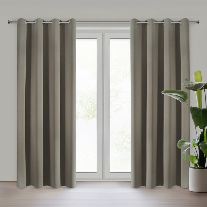 Zasłona gotowa Logan ciemnobeżowa 135 X 250 cm – delikatnie zaciemniająca