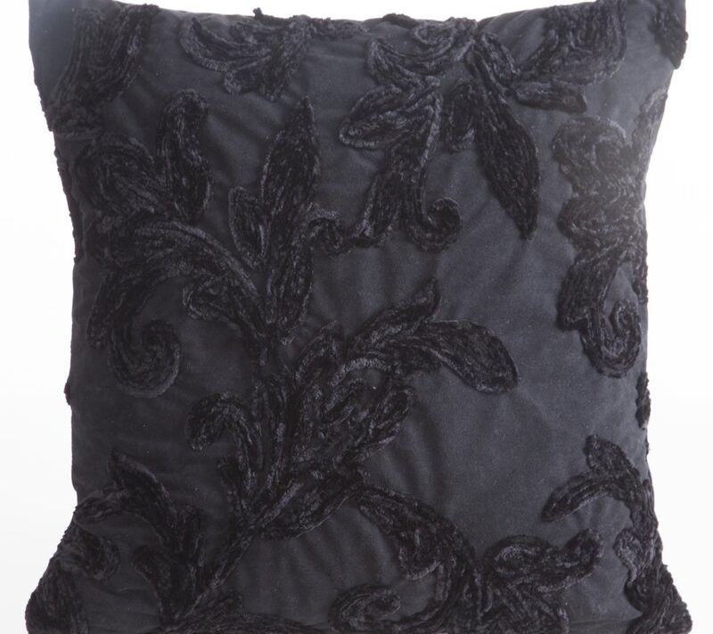 Poszewka velvet czarna 45 x 45 cm – doda elegancji