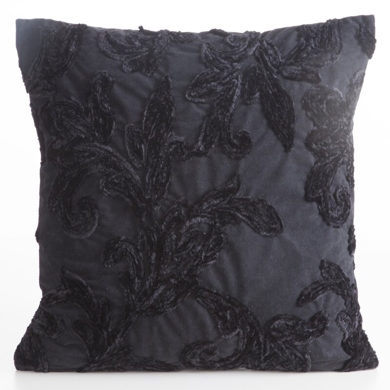Poszewka velvet czarna 45 x 45 cm – doda elegancji