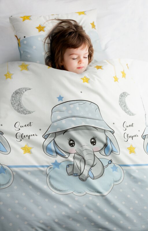 Komplet pościeli dziecięcej KID 11 biały 100 X 135 CM – delikatna dla skóry