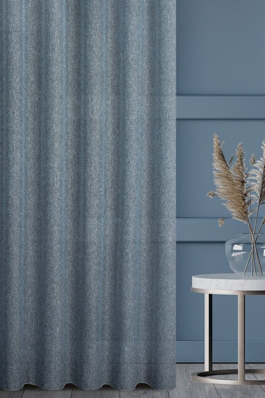 Zasłona gotowa Palermo szaro-niebieska 140x250 cm – rozproszone światło