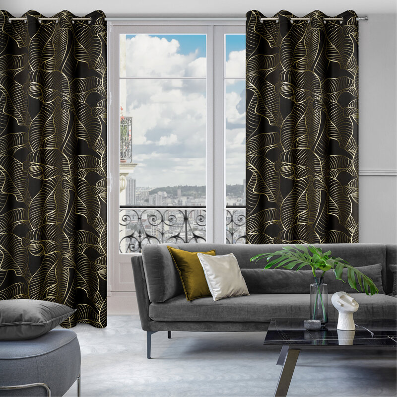 Zasłona gotowa Kiara czarna 140 X 250 CM – skutecznie zaciemnia