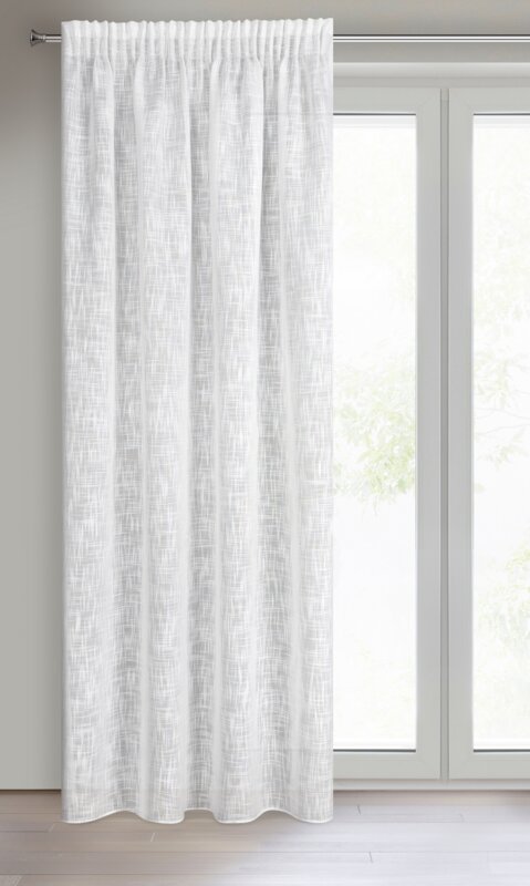 Zasłona gotowa Liren biała 140 x 270 cm – rozjaśnia wnętrze