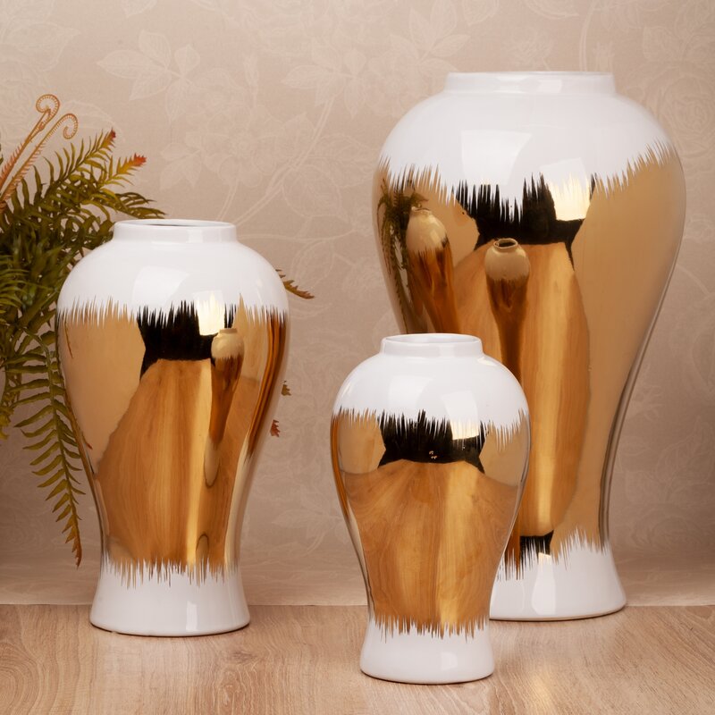 Wazon ceramiczny Tala biały 21 x 34 cm – na suche i kwiaty