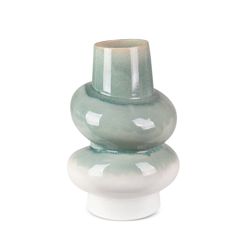 Wazon ceramiczny Liana kremowy 21 x 20 x 31 cm – na suszone kwiaty