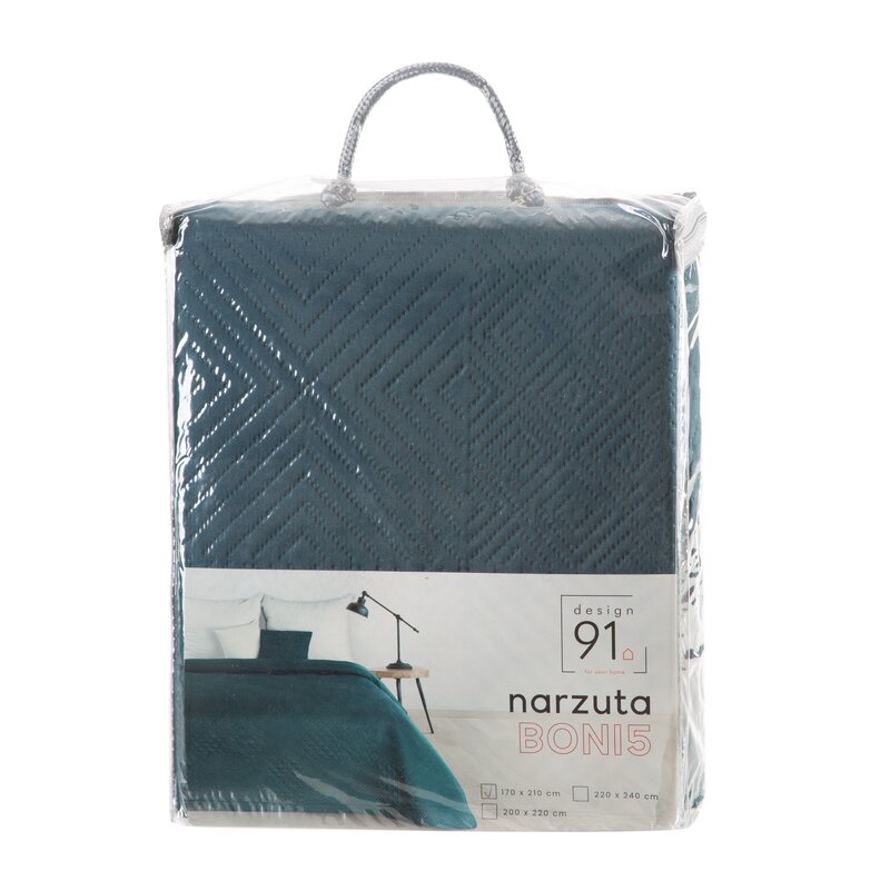 Narzuta na łóżko ciemnoturkusowa 170 x 210 cm – ochrona pościeli