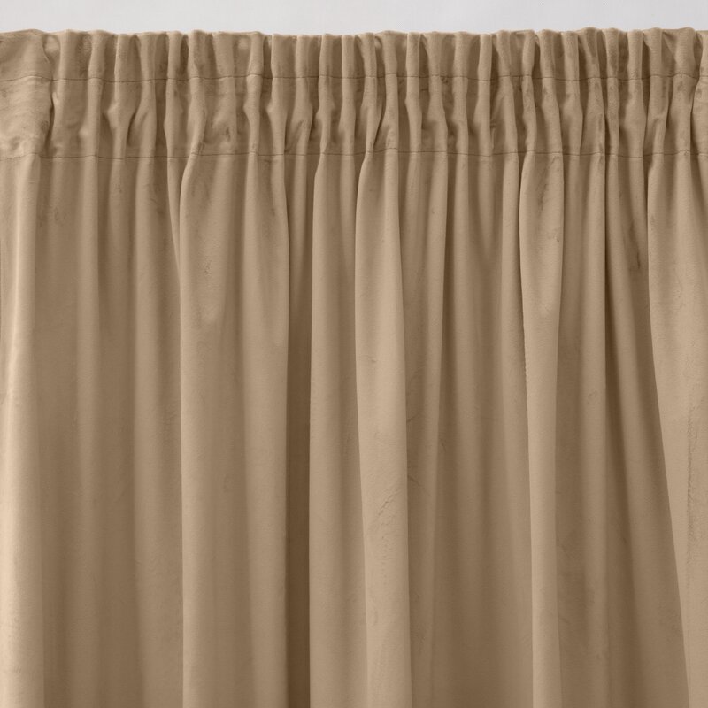 Zasłona gotowa Pierre Cardin ciemnobeżowa 140 x 270 cm – welwetowa i zaciemniająca