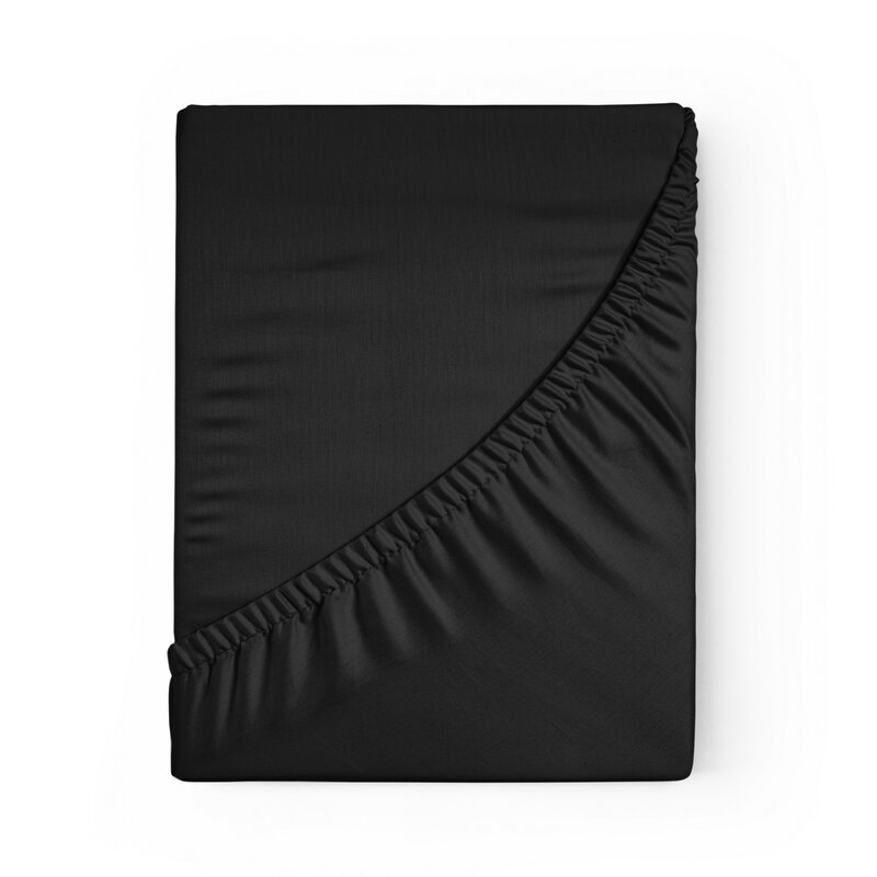 Prześcieradło z gumką czarne 100x200x30 cm – idealne do sypialni
