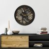 Zegar ścienny industrial czarny 35 x 7 x 35 cm – idealny do salonu