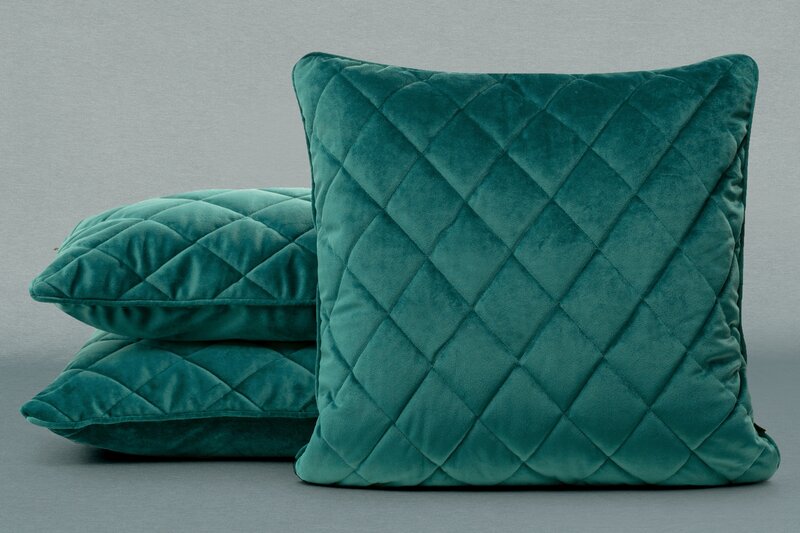 Poszewka velvet ciemnoturkusowa 50 x 50 cm – doda ciepła