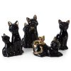 Figurka ceramiczna Cat czarna 20 x 11 x 12 cm – elegancki dodatek