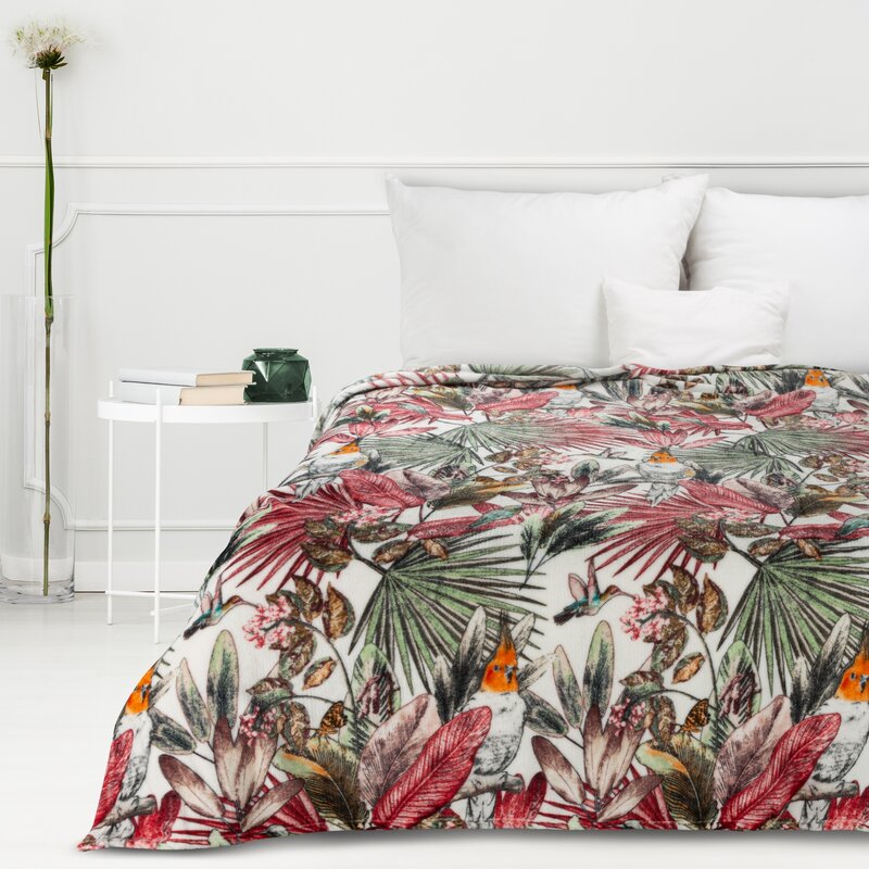 Koc flano D91 Parrot zielony 150 X 200 CM – miękki, egzotyczny wzór