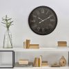 Zegar ścienny okrągły czarny 40 x 7 cm – stylowa dekoracja do salonu