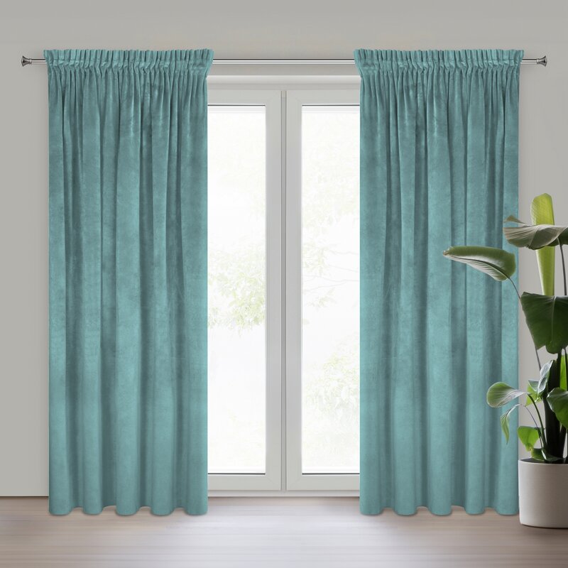 Zasłona gotowa morska 140 x 270 cm – zaciemnia pomieszczenie