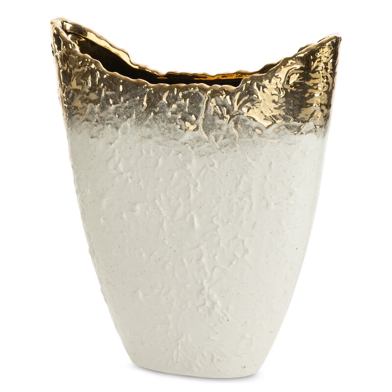 Wazon ceramiczny Serin biały 30 x 9 x 35 cm – idealny na ozdoby