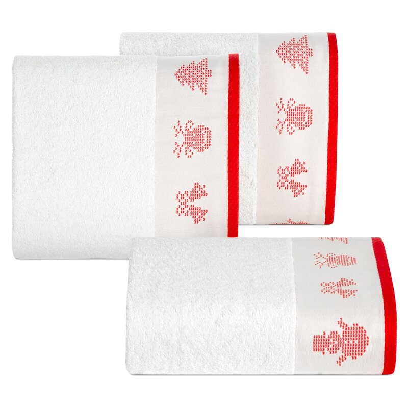 Ręcznik świąteczny Noel01 biały 70 x 140 cm – 100% bawełna