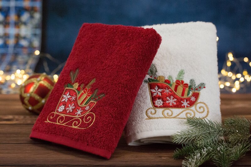 RĘCZNIK ŚWIATECZNY SANTA24 50 X 90 CM BIAŁY