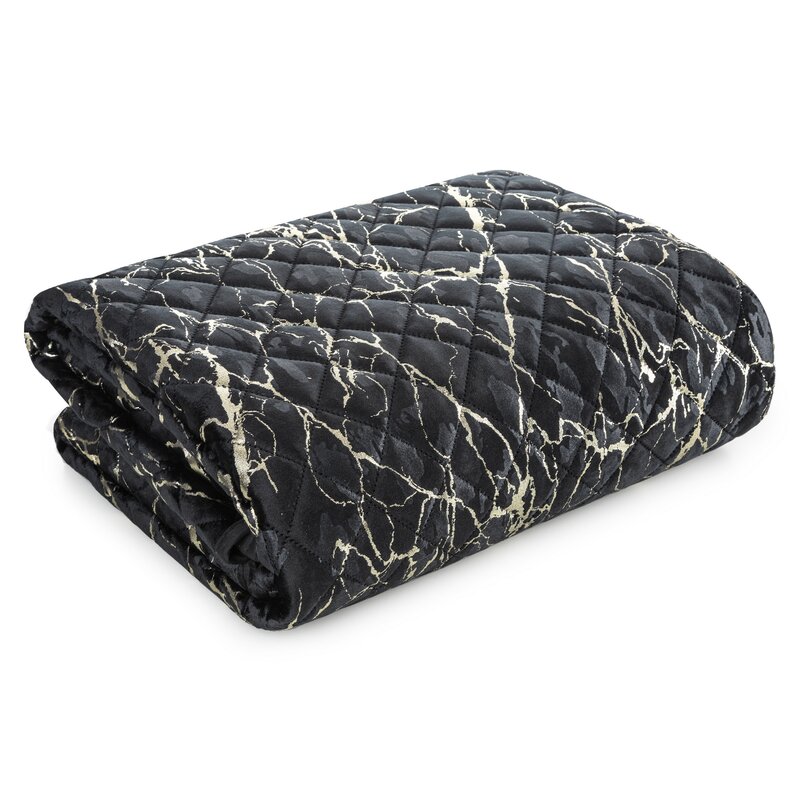 Narzuta velvet blink czarna 170 x 210 cm – wprowadza blask