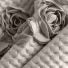 Narzuta welwetowa CERAMIKA ROSES beżowa 170 X 210 CM – miękka z aplikacją róż