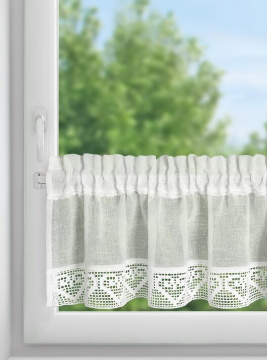 Firana gotowa Gabi na taśmie kremowa 150 X 30 cm – zapewnia prywatność