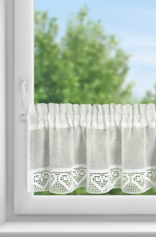 Firana gotowa Gabi na taśmie kremowa 150 X 30 cm – zapewnia prywatność