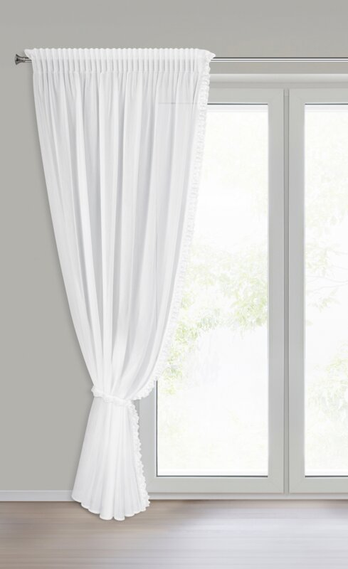 Firana gotowa biała 140 x 270 cm – rozjaśnia wnętrze