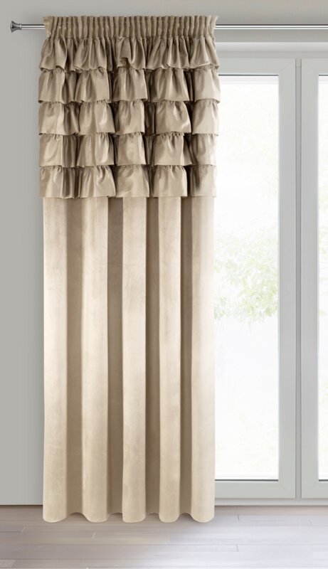 ZASŁONA GOTOWA AURA NA TAŚMIE 140 X 270 CM CIEMNOBEŻOWY