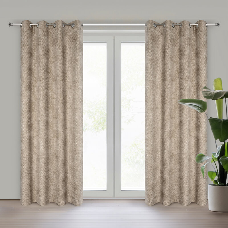 Zasłona gotowa Aleta beżowa 135 x 250 cm – ociepli wnętrze