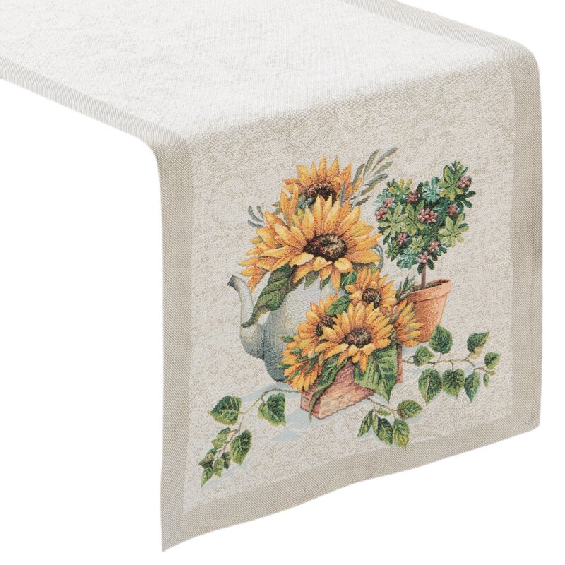 Obrus gobelinowy GOB/CHO/57/NAT naturalny 45x140 cm – ozdoba stołu na co dzień