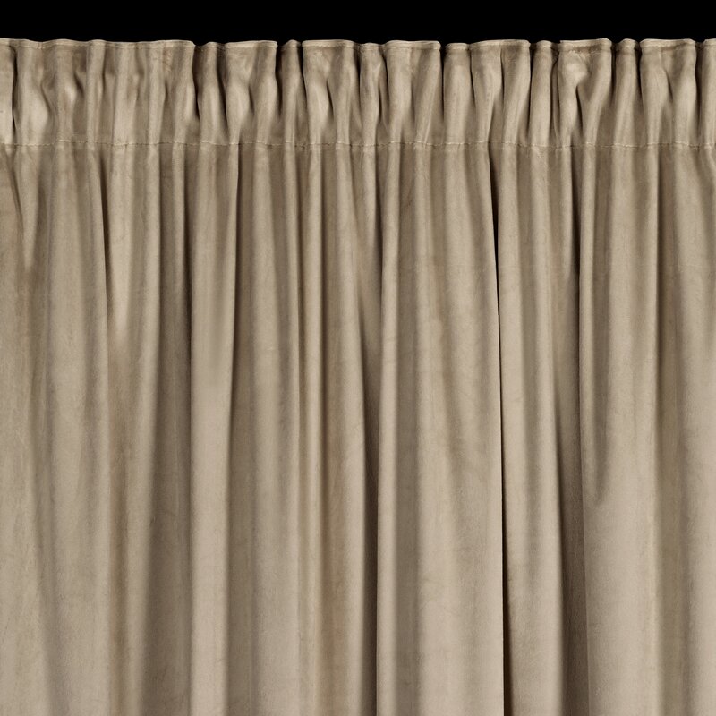 Zasłona gotowa Carli ciemnobeżowa 140 X 250 cm – z welwetowymi falbanami
