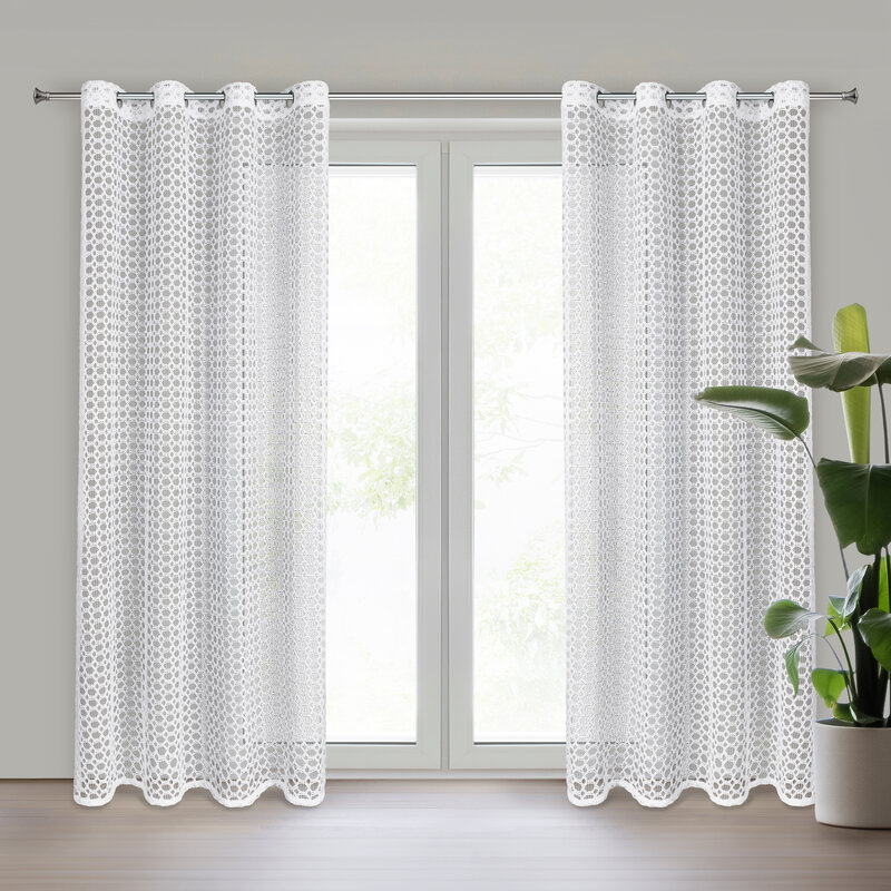 Firana gotowa biała 140 x 250 cm – rozprasza światło