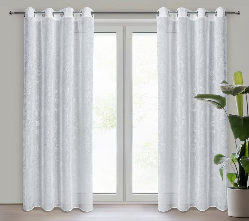 Zasłona gotowa biała 140 x 250 cm – rozjaśnia wnętrze