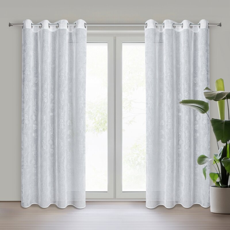 Zasłona gotowa biała 140 x 250 cm – rozjaśnia wnętrze