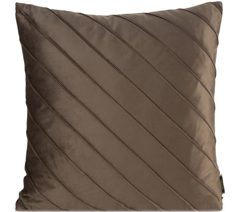 Poszewka velvet NALA 3 jasnobrązowa 45 x 45 cm – dodatek na sofę