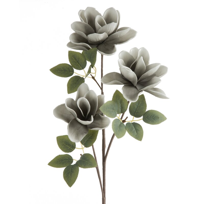 Kwiat dekoracyjny Flore 752 popielaty O 14 X 68 CM – imitujący magnolię