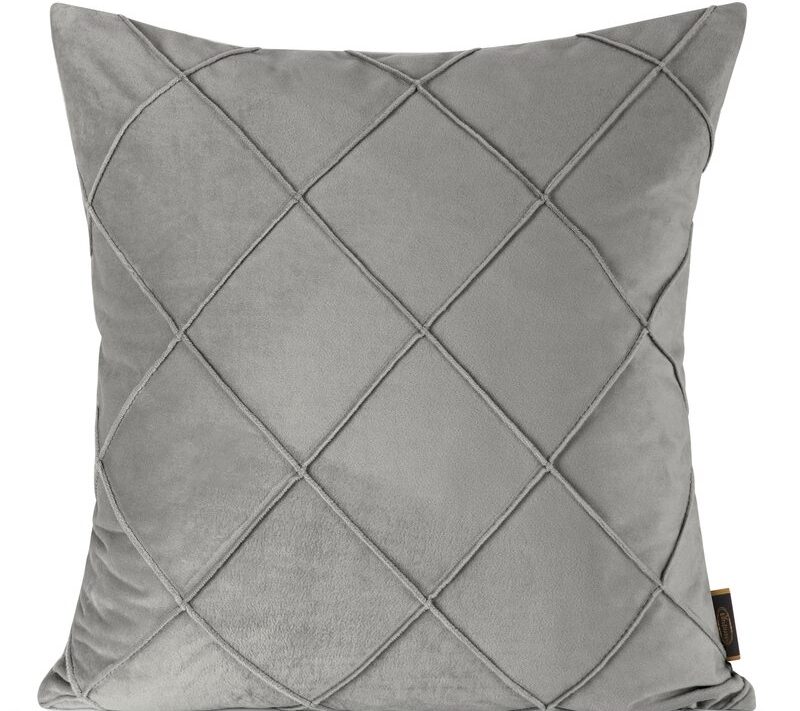 Poszewka welwetowa NALA 2 srebrna 45 x 45 cm – dodatek do salonu