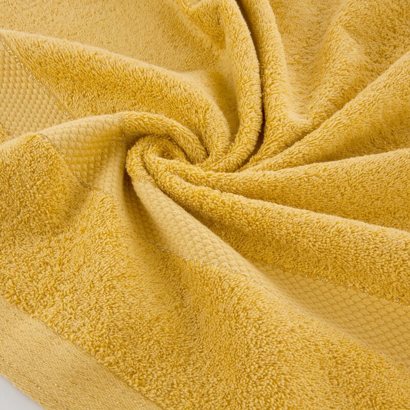 Ręcznik frotte BARI musztardowy 30 X 50 CM – miękki, z nicią Lurex