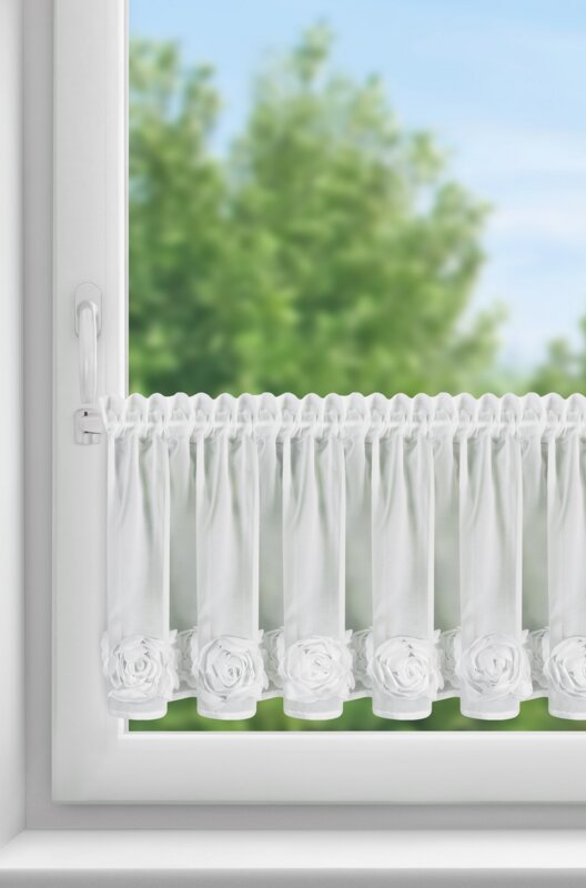 Zasłona gotowa Eva Minge biała 150 x 40 cm – ożywi Twoje okno