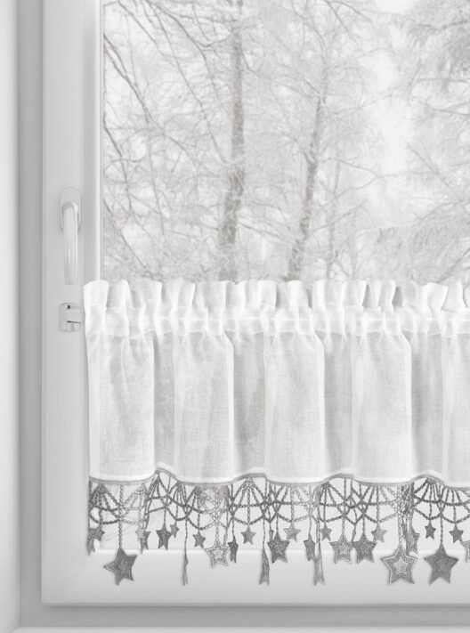 Zasłona świąteczna biała 30X150 cm – idealna na Boże Narodzenie