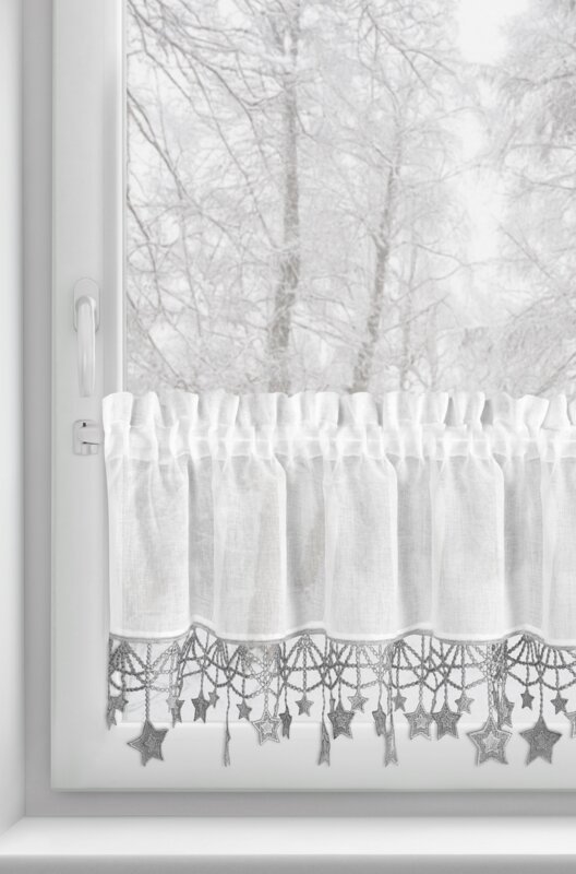Zasłona świąteczna biała 30X150 cm – idealna na Boże Narodzenie