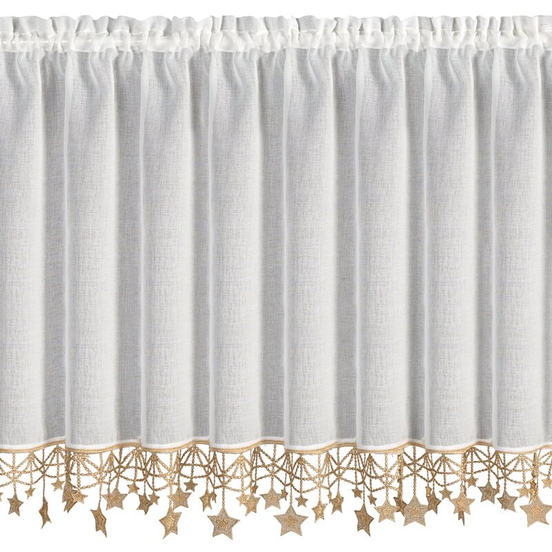 Zasłona świąteczna BIAŁA 150x90 cm – gotowa do zawieszenia