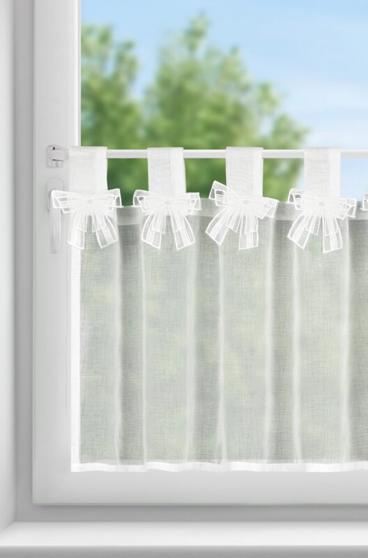 Firana gotowa Alexandra na szelkach biała 150 X 60 cm – urocza dekoracja