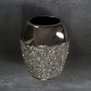 Wazon ceramiczny Palmera srebrny 14 X 9 X 20 CM – do salonu i sypialni