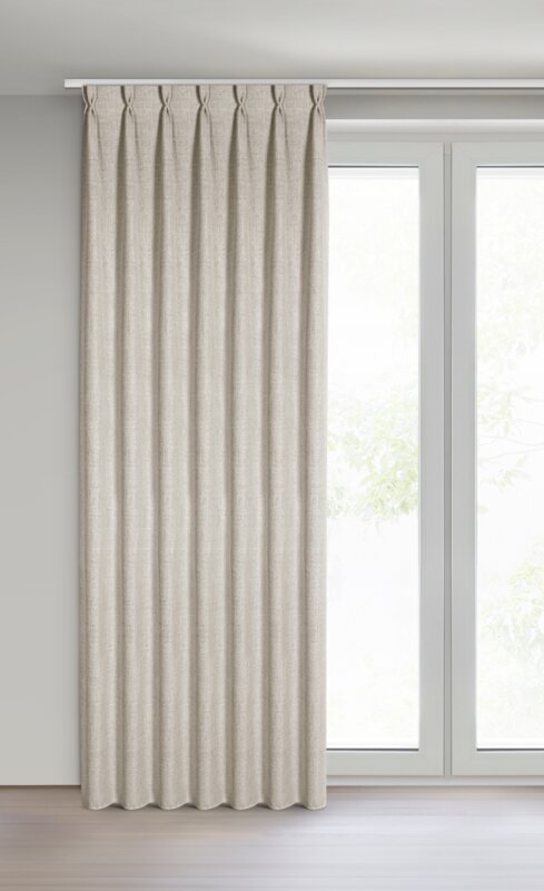 Zasłona gotowa eco jasnobeżowa 80 x 270 cm – zaciemniająca