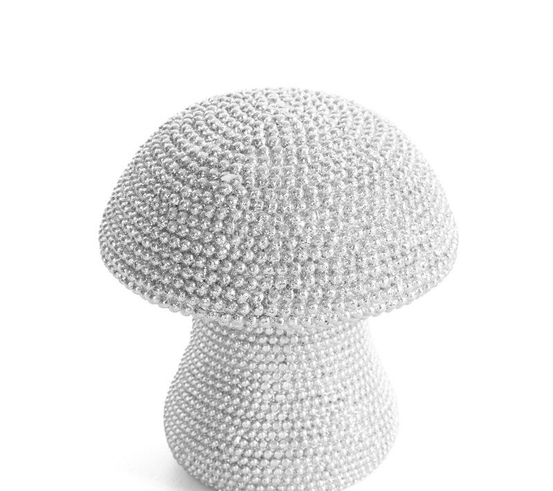 Figurka ceramiczna srebrna 8 x 8 x 9 cm – doda blasku wnętrzu